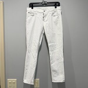 7 For All Mankind Women's Crisp White Cropped Jeans
